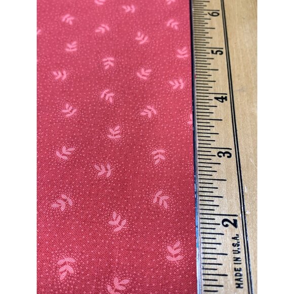 Red Cotton Fabric with Leaf Pattern 27" X 42" For Crafting & Sewing Projects - Picture 3 of 4